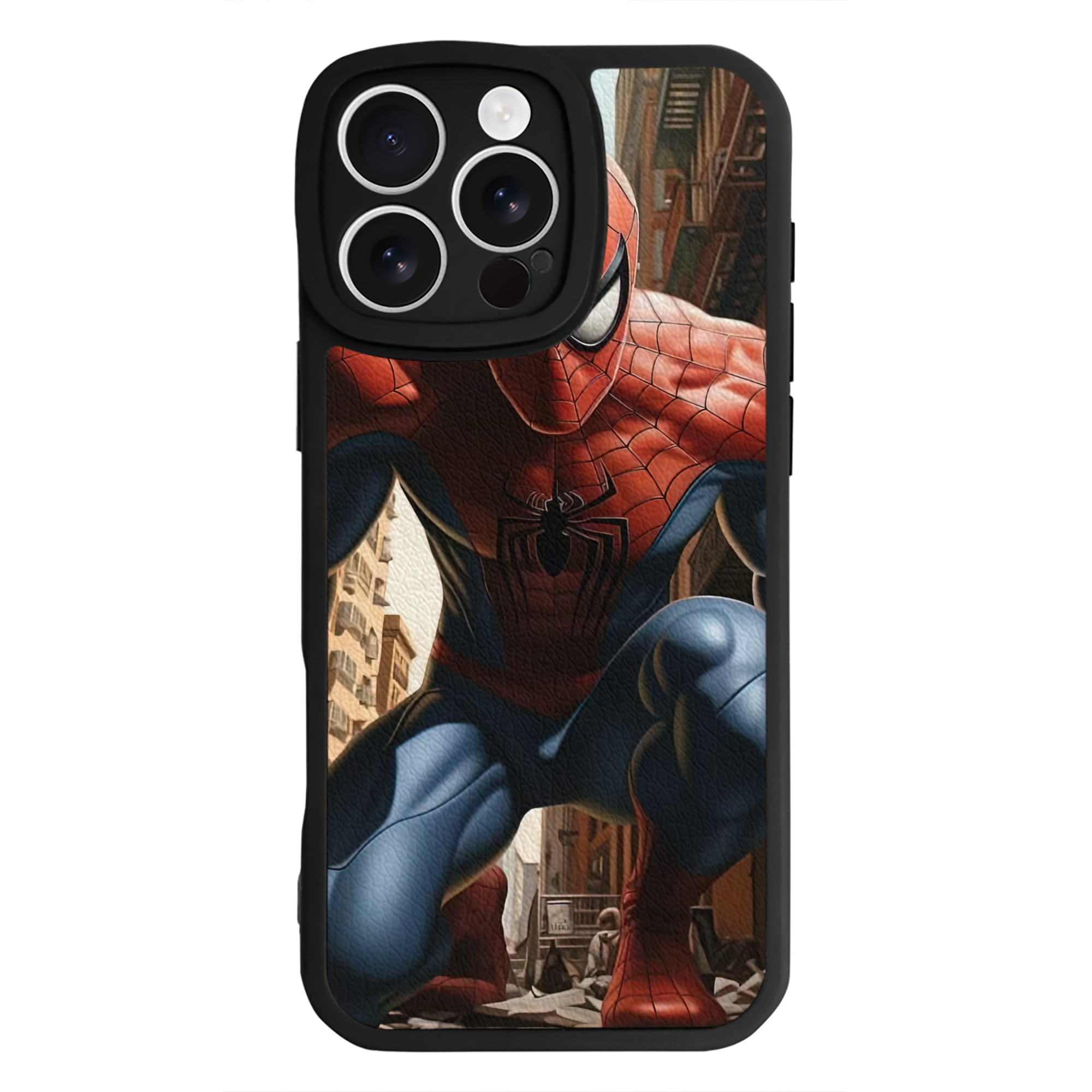 （画像用） Spider Man スパイダーマン 【iPhone 16シリーズ対応】シリコンスマホケース（レザー調） 材質：シリコン